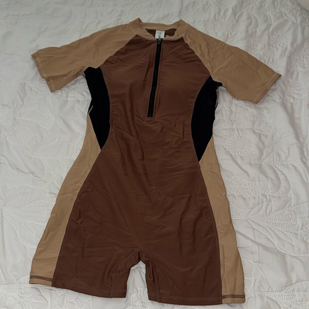 ONE PIECE BATHING SUIT BROWN